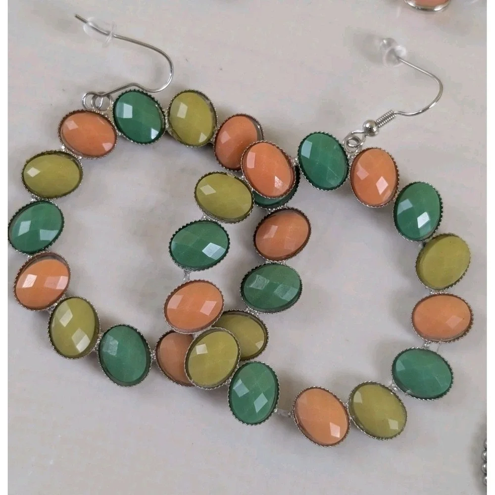 Boho‎ Statement Earrings Lot 5 Pairs Chandelier Hoop Shell Dangle Mixed Styles